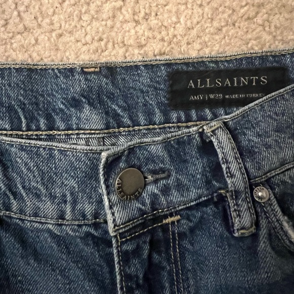 AllSaints Women’s size 29 distressed denim boyfriend jeans - Picture 2 of 3